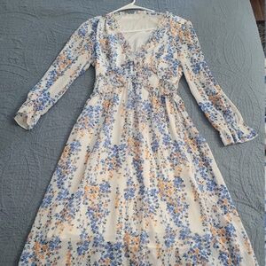Womens Floral White Sundress